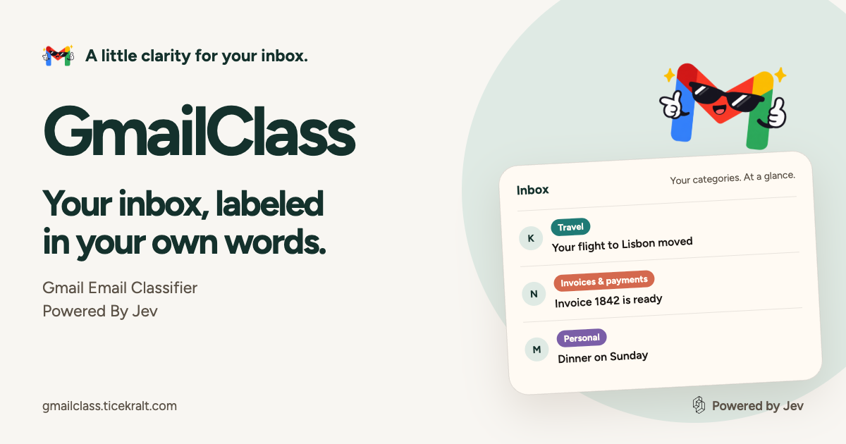 Show HN: GmailClass – Chrome extension that labels Gmail emails